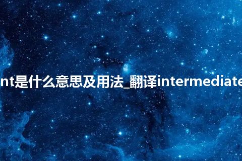 intermediate assembly point是什么意思及用法_翻译intermediate assembly point的意思_用法