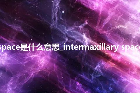 intermaxillary space是什么意思_intermaxillary space的中文意思_用法